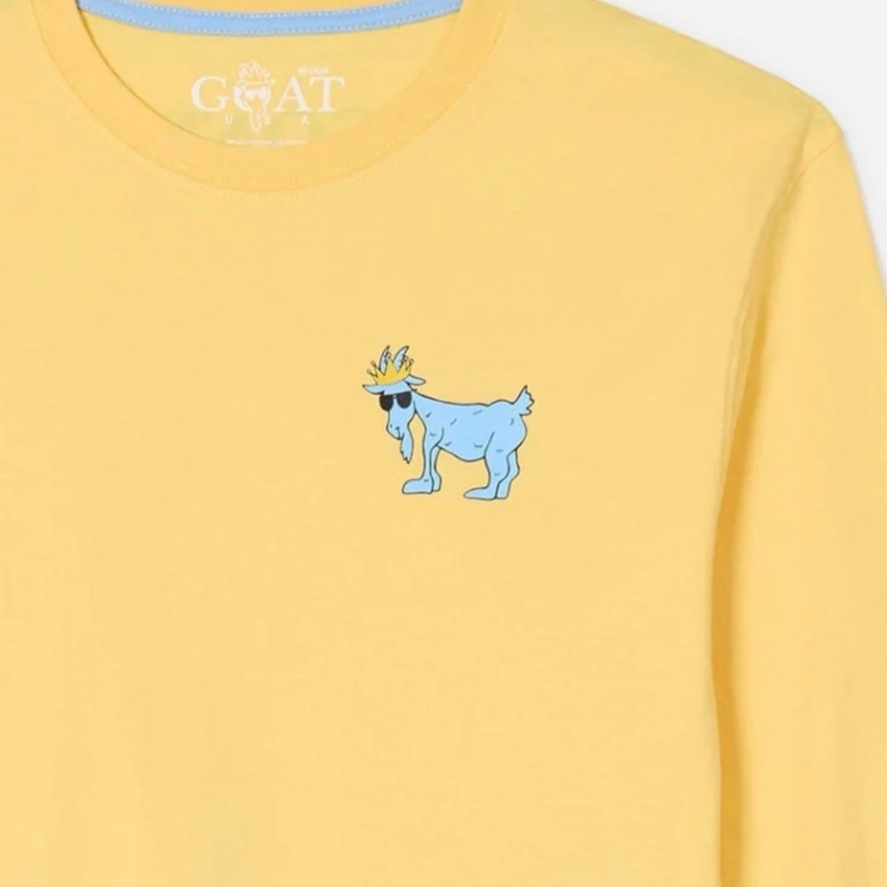 GOAT USA Kids Yellow T-Shirt with Blue Goat Design